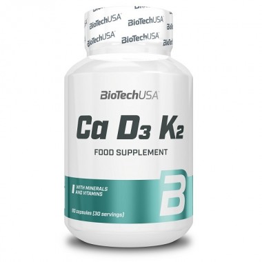 Biotech USA Ca D3 K2 90 капсул, кальцій, фосфор, вітаміни D3&K2 Biotech USA Ca D3 K2 90 капсул, кальцій, фосфор, вітаміни D3&K2
