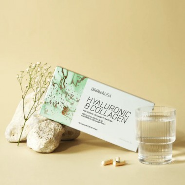 Biotech USA Hyaluronic & Collagen 120 капсул, гідролізований колаген, гіалуронова кислота, вітаміни та амінокислоти Biotech USA Hyaluronic & Collagen 120 капсул, гідролізований колаген, гіалуронова кислота, вітаміни та амінокислоти