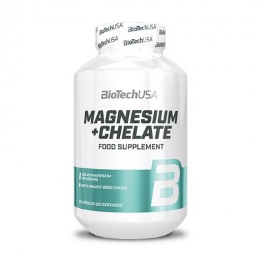 Biotech USA Magnesium Chelate 60 капсул, магній в хелатній формі Biotech USA Magnesium Chelate 60 капсул, магній в хелатній формі