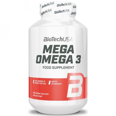 Biotech USA Mega Omega 3 180 капсул, омега 3 Biotech USA Mega Omega 3 180 капсул, омега 3